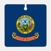 Die Flagge von Idaho: der Staat von Gem, der Ameri Ornament Aus Metall (Rückseite)