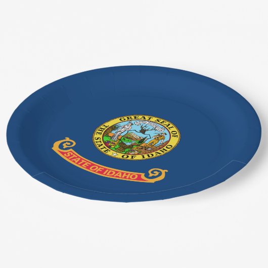 Die Flagge von Idaho: der Staat von Gem, der Ameri Pappteller (Schrägansicht)
