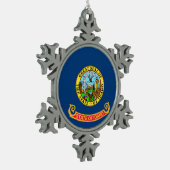 Die Flagge von Idaho: der Staat von Gem, der Ameri Schneeflocken Zinn-Ornament (Links)