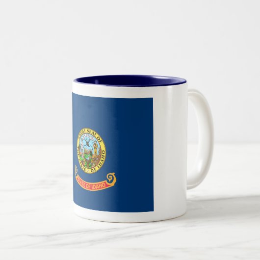 Die Flagge von Idaho: der Staat von Gem, der Ameri Zweifarbige Tasse (VorderseiteRechts)