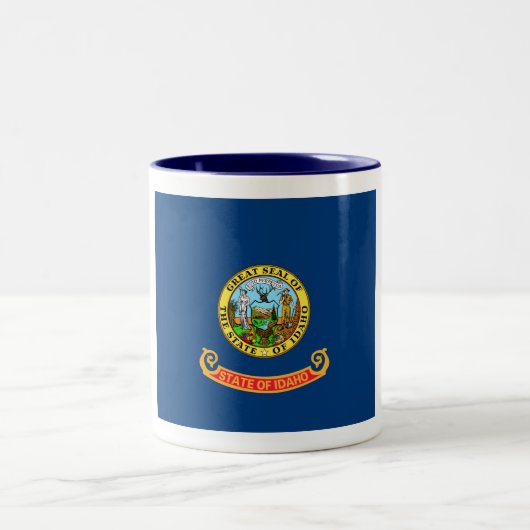 Die Flagge von Idaho: der Staat von Gem, der Ameri Zweifarbige Tasse (Mittel)