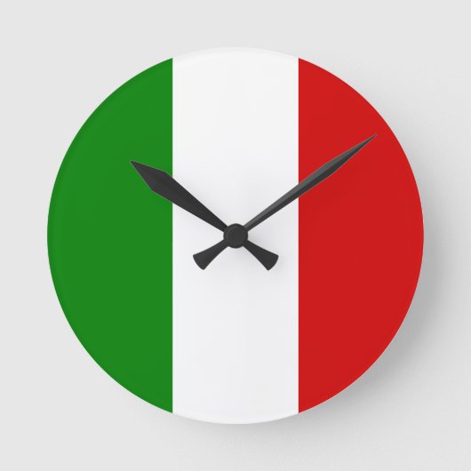 Die Flagge von Italien Runde Wanduhr (Vorderseite)
