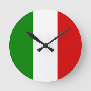 Die Flagge von Italien Runde Wanduhr