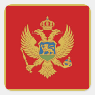 Die Flagge von Montenegro Quadratischer Aufkleber