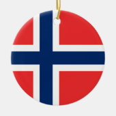 Die Flagge von Norwegen - Skandinavien Keramik Ornament (Vorne)