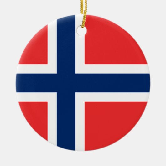 Die Flagge von Norwegen - Skandinavien Keramik Ornament (Vorne)