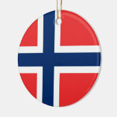 Die Flagge von Norwegen - Skandinavien Keramik Ornament (Links)