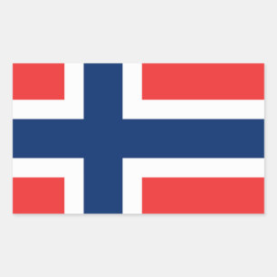 Die Flagge von Norwegen - Skandinavien Rechteckiger Aufkleber