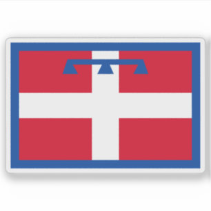 Die Flagge von Piemont, Italien Aufkleber