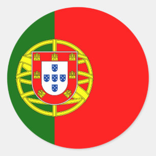 Die Flagge von Portugal (Bandeira De Portugal) Runder Aufkleber