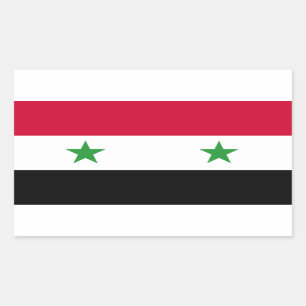Die Flagge von Syrien Rechteckiger Aufkleber