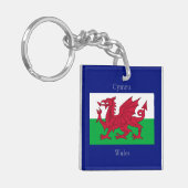 Die Flagge von Wales Schlüsselanhänger (Vorderseite links)