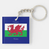 Die Flagge von Wales Schlüsselanhänger (Rückseite)