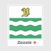 Die Flagge von Yverdon-les-Bains, Schweiz Aufkleber (Blatt)