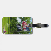 Die Flaggen Amerikas und des POS Gepäckanhänger (Rückseite horizontal)