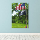 Die Flaggen Amerikas und des POS Leinwanddruck (Insitu (Holzboden))