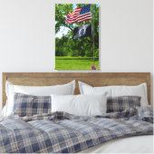 Die Flaggen Amerikas und des POS Leinwanddruck (Insitu (Schlafzimmer))