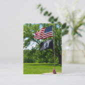 Die Flaggen Amerikas und des POS Postkarte (Stehend Vorderseite)