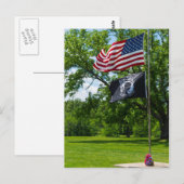 Die Flaggen Amerikas und des POS Postkarte (Vorne/Hinten)
