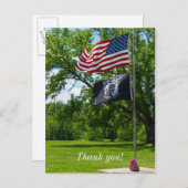 Die Flaggen Amerikas und des POS Postkarte (Vorne/Hinten)