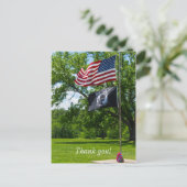 Die Flaggen Amerikas und des POS Postkarte (Stehend Vorderseite)