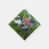 Die Flaggen Amerikas und des POS Serviette (Ecke)
