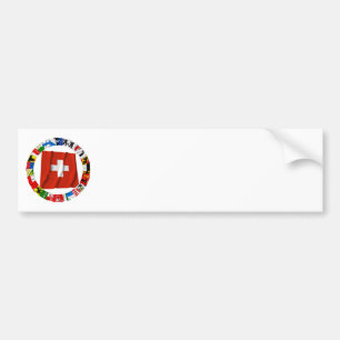 Die Flaggen der Bezirke von der Schweiz Autoaufkleber