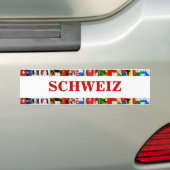 Die Flaggen der Bezirke von der Schweiz, deutsch Autoaufkleber (Auf Auto)