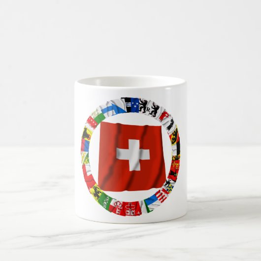 Die Flaggen der Bezirke von der Schweiz Kaffeetasse (Mittel)