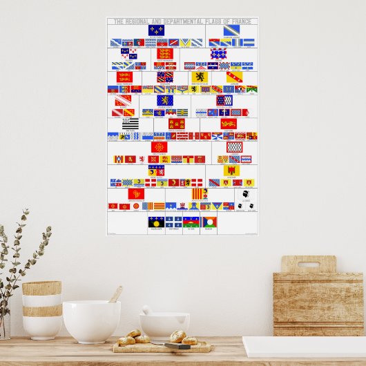 Die Flaggen der französischen Regionen und Departe Poster (Küche)