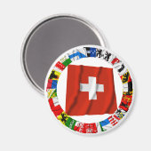 Die Flaggen der Kantone der Schweiz Magnet (Vorderseite/Rückseite)