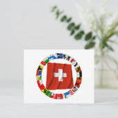 Die Flaggen der Kantone der Schweiz Postkarte (Stehend Vorderseite)