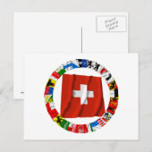 Die Flaggen der Kantone der Schweiz Postkarte (Vorne/Hinten)