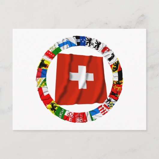 Die Flaggen der Kantone der Schweiz Postkarte (Vorderseite)