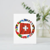 Die Flaggen der Kantone der Schweiz Postkarte (Stehend Vorderseite)