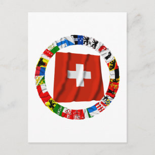 Die Flaggen der Kantone der Schweiz Postkarte
