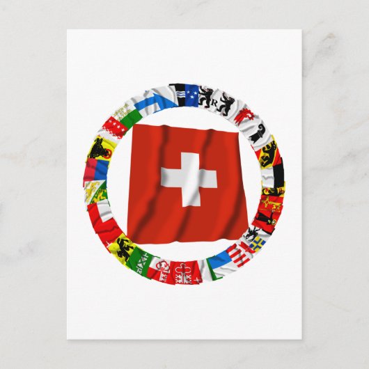 Die Flaggen der Kantone der Schweiz Postkarte (Vorderseite)