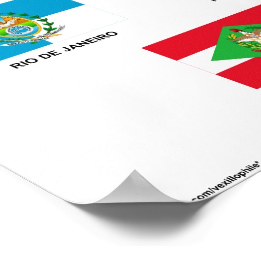 Die Flaggen des brasilianischen Posters Poster (Ecke)