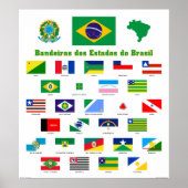 Die Flaggen des brasilianischen Posters Poster (Vorne)