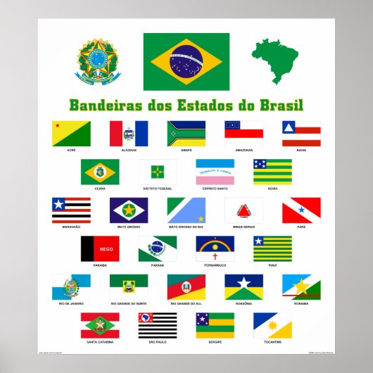 Die Flaggen des brasilianischen Posters Poster (Vorne)