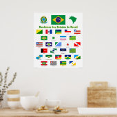 Die Flaggen des brasilianischen Posters Poster (Küche)