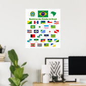 Die Flaggen des brasilianischen Posters Poster (Heimbüro)