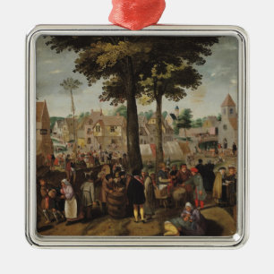 Die Flamen angemessen Silbernes Ornament