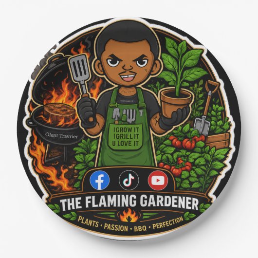 Die Flaming Gardener Pappteller (Vorderseite)