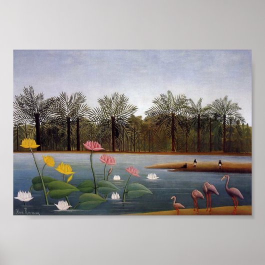 Die Flamingos von Henri Rousseau Poster (Vorne)