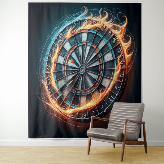 Die flammende Dart Arena entzündet die Leidenschaf Wandteppich (Beispiel)