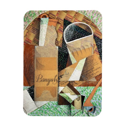 Die Flasche Banyuls, 1914 (Gouache & Collage) Magnet (Vertikal)