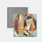 Die Flasche Banyuls, 1914 (Gouache & Collage) Magnet (Vorderseite/Rückseite)