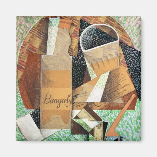 Die Flasche Banyuls, 1914 (Gouache & Collage) Magnet (Vorne)