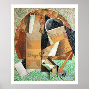 Die Flasche Banyuls, 1914 (Gouache & Collage) Poster